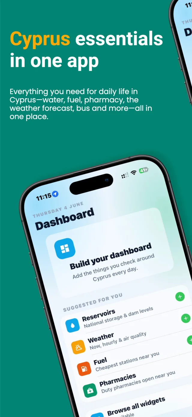Cyprus essentials in one app — a customizable home dashboard